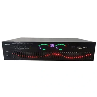 Imagen de OILYOUNG EQ666BT Dual 20 Band Ecualizador gráfico Audio Digital Effects Controller, HiFi Home EQ Tuning Equalizer, Stereo Treble Mid Bass Adjustment, Built in Bluetooth/USB
