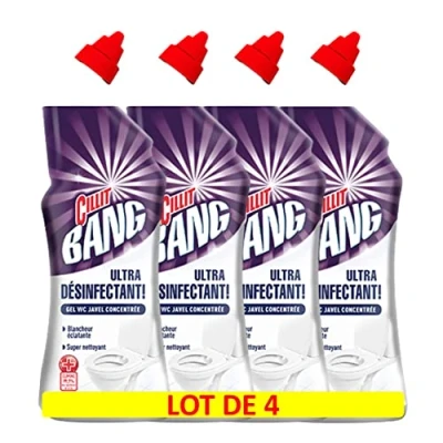 Imagen de Cillit Bang Gel limpiador para aseo potenciado con lejía, 750 ml, juego de 4 unidades