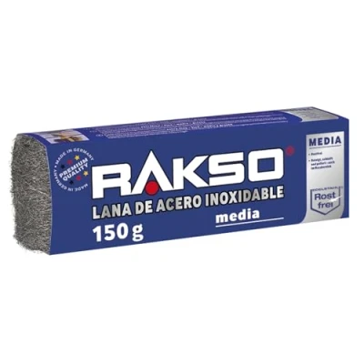 Imagen de RAKSO lana de acero inoxidable media Ideal para pulido y limpieza intermedia superficies Alternativa a 000 0000
