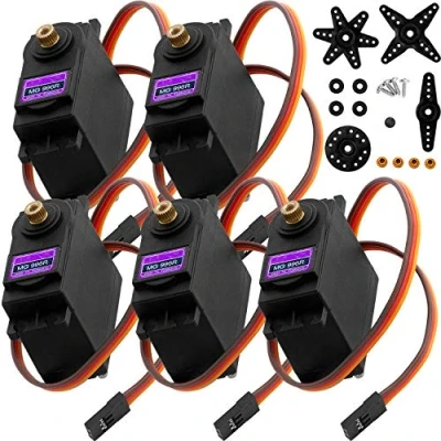 Imagen de AZDelivery 5 x MG996R Micro Digital Servo Motor con engranaje metálico para RC Robot Avión Helicóptero compatible Arduino E Book incluido!