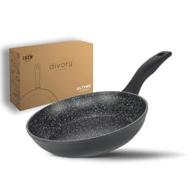 Imagen de DIVORY Sartén 20cm Inducción pequeña universal con revestimiento antiadherente para todo tipo de cocinas Asas seguras, apta (Ultime, 20 cm)