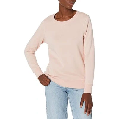 Imagen de Amazon Essentials Sudadera de Cuellocaja Forro Polar y Tejido Rizo Francés (Disponible en Tallas Grandes) Mujer, Rosa Claro, M
