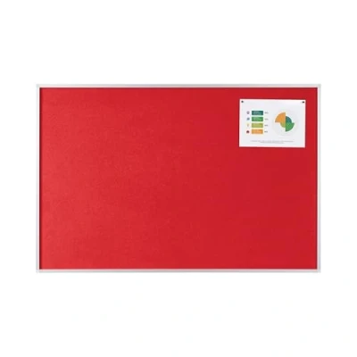 Imagen de Bi Office New Generation Tablero de anuncios fieltro, 900 x 600 mm, color rojo