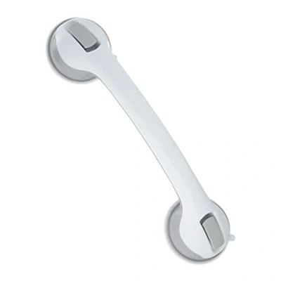 Imagen de Relaxdays Asa Ducha Ventosa, Bañera y Baño, 70 kg, Personas Mayores Discapacitadas, Asidero Barra WC, Blanco/Gris, 30 x 10 8,5 cm
