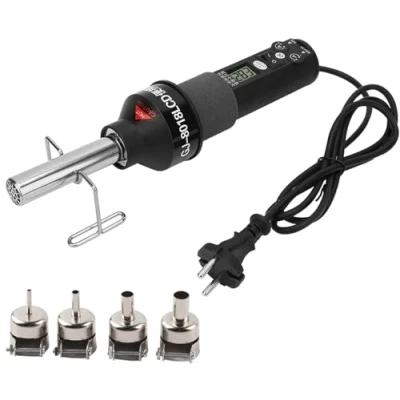 Imagen de DEWIN Pistola de Calor, Hot Air Gun Pistolas Pintura 220V 450W LCD Ajustable Aire Caliente Calor Electrónico Estación Soldadura IC SMD BGA