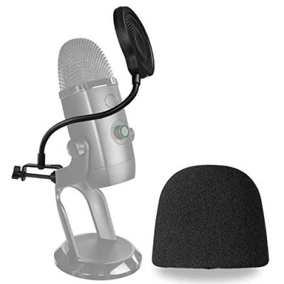 Imagen de YOUSHARES Yeti X Micrófono Filtro Anti Pop con Cubierta de Espuma Tres Capas Pantallas Antiviento and For Blue Mic to Recording Broadcast