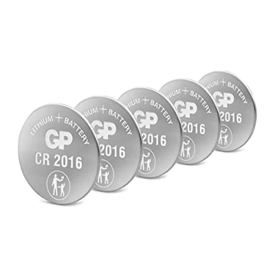 Imagen de GP CR2016 3V Pack de 5 Pilas CR 2016 Litio botón Puro, Mayor Rendimiento y duración Sin Mercurio Compuesto por 1 blíster / DL2016 envasadas Individualmente