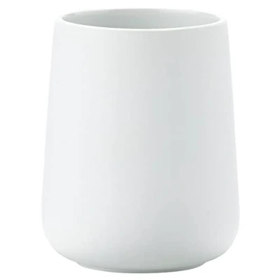 Imagen de Zone Denmark Nova Vaso para Cepillo de Dientes (Porcelana, Revestimiento Suave al Tacto, diámetro 8 cm, Altura 10 cm), Color Blanco