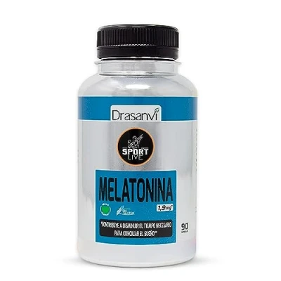 Imagen de Drasanvi SPORT LIVE MELATONINA 1,9mg pura by Contribuye a disminuir el tiempo necesario para conciliar sueño VEGANO SIN GLUTEN 90 cápsulas
