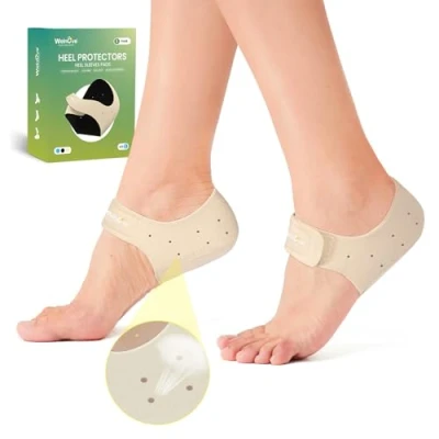 Imagen de Protectores de talón para fascitis plantar el dolor talón, talones Welnove aliviar espolón, almohadillas inserción tendinitis Aquiles, cojín soporte