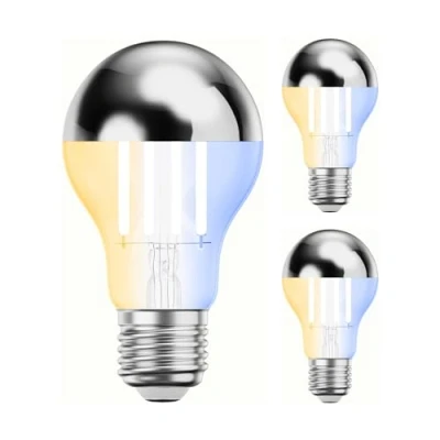 Imagen de ledscom.de Bombilla LED E27 de 3 piezas, A60, blanco cálido frío (2700 7000 K), 4,8 W, 486 lm, Smart Home, WLAN, Alexa, espejo cabeza (plateado)
