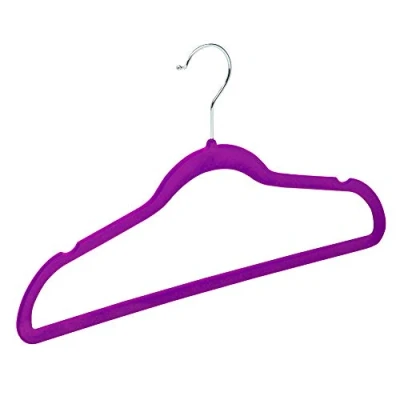 Imagen de COM FORT HOUSE Percha Terciopelo Color Morado Antideslizantes y Resistentes Perchas para Ropa Ideal Chaquetas, Pantalones o Blusas Diseño Elegante 80 Unidades