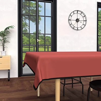 Imagen de Soleil d&#039;ocre Mantel Boheme Antimanchas de Microfibra Lavada, Rectangular, Rojo (Ladrillo), 160 x 270 cm