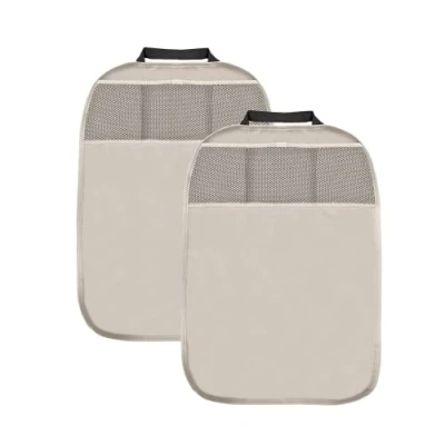 Imagen de L &amp; P Car Design L&amp;P A081B2 2 protectores para respaldo de asiento coche niños, piel sintética, color beige