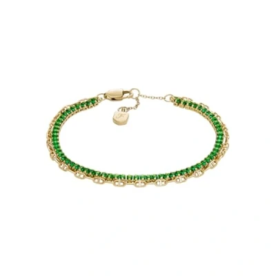 Imagen de Fossil Heritage JA7272710 Pulsera de latón Dorado para Mujer, Talla única, Latón, No es una piedra preciosa, y Verde
