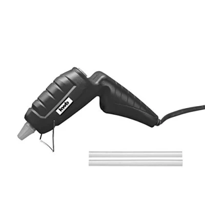Imagen de kwb Minipistola de pegamento caliente 7 mm, incluye 3 mini barras pegamento, pistola para manualidades, oficina, etc., 15 W, tiempo calentamiento 5 minutos, máx. 195 C,