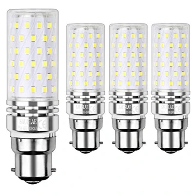 Imagen de SAUGLAE B22 Bombilla de Maíz LED 15W, 6000K Blanco Frío, 120W Incandescente Bombillas Equivalentes, 1700Lm, Bayoneta Cap LED, 4 Pack
