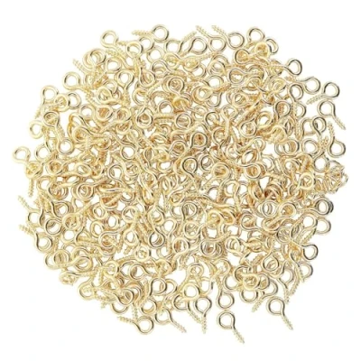 Imagen de EUPSIIU 500 Piezas Pequeño Ojal Tornillo, Mini Ojales para Joyas, Tornillos de Ojal, Ojos Tornillo Ganchos, Ganchos Colgantes, Cuentas, Fabricación Joyas (Dorado)