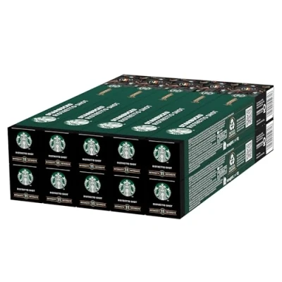 Imagen de STARBUCKS Ristretto Shot de Nespresso, Cápsulas Café Tueste Intenso 10 x (100 Cápsulas)