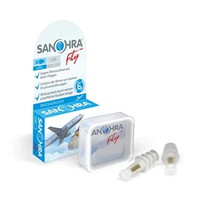 Imagen de SANOHRA Tapones para los oídos adultos con filtro patentado contra dolores de oído durante el vuelo