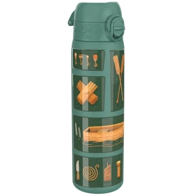 Imagen de Ion8 Botella Agua Acero Inoxidable Termica, 500ml, a Prueba de Fugas, Fácil Abrir, Cerradura Segura, Aptas para Lavavajillas, Adapta Portavasos, Asa Transporte, Diseño Pesca