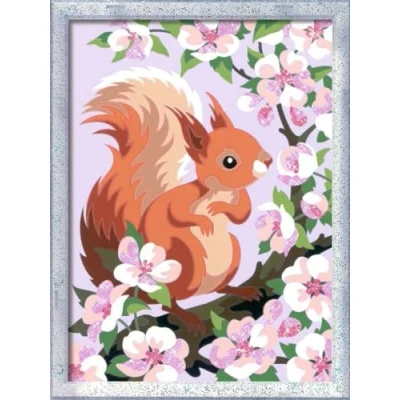 Imagen de Ravensburger CreArt 20064 Pájaro Pintura curiosa de ardilla por números para niños a partir 9 años