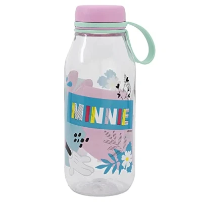 Imagen de Botella de agua infantil Ecozen 460 ml con tapón colgador Minnie Mouse