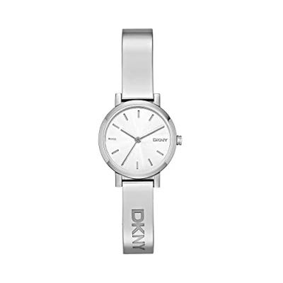 Imagen de DKNY Reloj para mujer Soho, movimiento de tres manecillas, caja acero inoxidable plateado 24 mm con correa inoxidable, NY2306