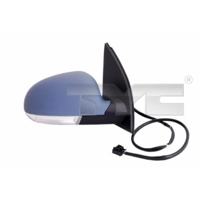 Imagen de espejo retrovisor Tyc 337 0095 derecha imprimado convexo, calefactable, abatible eléctricamente, para ajuste elect. VOLKSWAGEN: Golf 5