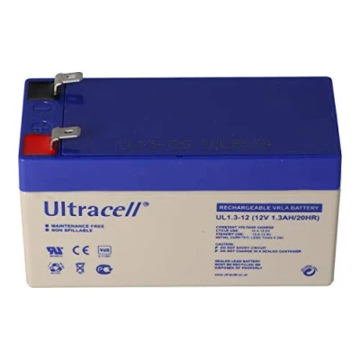 Imagen de ul1.3 12 Ultracell Batería de plomo (12 V, 1,3 Ah, con 2 contactos Faston 4,8 mm