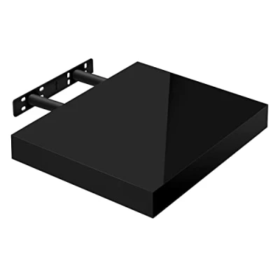 Imagen de WOLTU Estante de Pared Tablero Volato Flotante Libre CD DVD Libro Madera 30x22,9x3,8cm, Negro, RG9489sz
