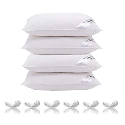 Imagen de Adam Home Almohada de Plumas y plumón Pato 4 Paquetes (50x75 cm) Calidad hotelera, Almohadas para Dormir Lado, Rellena, Prueba Polvo Rebote rápido