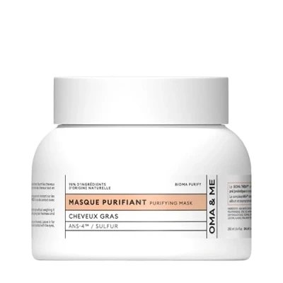 Imagen de OMA &amp; ME Mascarilla Purificante para Cabello Graso Nutre, Suaviza las Puntas y Distribuye el Sebo Capilar con ANS 4 Azufre 98% de Ingredientes Origen Natural 250ml