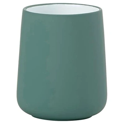 Imagen de Zone Denmark Nova Vaso para Cepillo de Dientes Porcelana con Revestimiento Suave, diámetro 8 cm, Altura 10 Color Verde petróleo