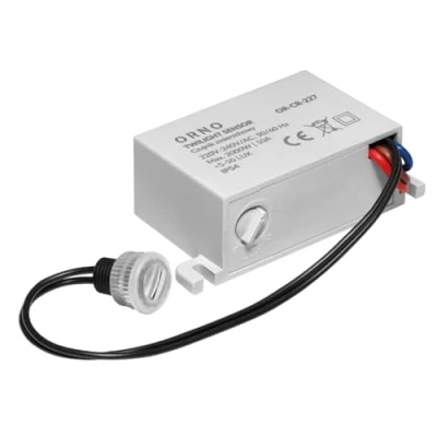 Imagen de ORNO CR 227 Interruptor Crepuscular 230v con Ajuste de sensibilidad y sonda Externa IP54