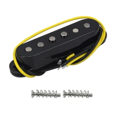 Imagen de FLEOR Pastilla de bobina simple Pastillas ST Alnico 5 Guitarra puente escalonadas para SQ eléctrica, negra