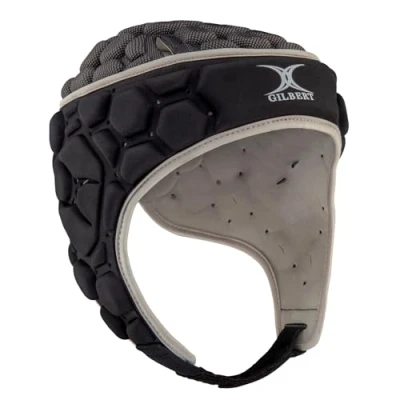 Imagen de Casco Rugby Gilbert XP 250 Negro/Plata (Headguard), Tallas Senior/Junior (M)
