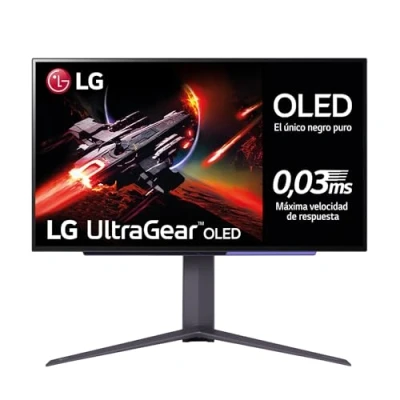 Imagen de LG 27GR95QE B Monitor Ultragear Gaming 27 Pulgadas, OLED: 2560x1400, 16:9, 200cd/m², 1.5M:1, 0.03ms, 240Hz, DCI P3 superior al 90%, HDR10, HDMI 2.1x2, DPx1, USB Ax3, AMD FreeSync Premium, Negro