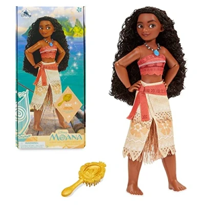 Imagen de Disney Store muñeca clásica de Vaiana, Altura: 26,5 cm, Incluye un Cepillo con Detalles labrados, Completamente articulada Que Luce su Vestido Tradicional, para Mayores 3 años.