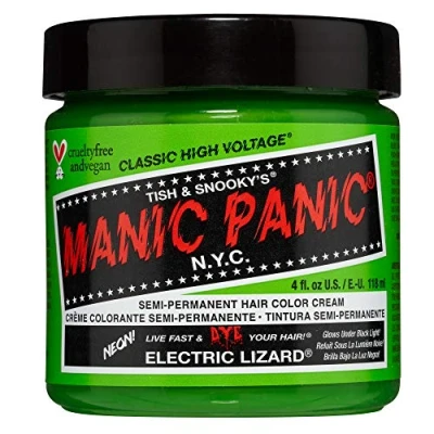 Imagen de Manic Panic Electric Lizard Classic Creme, coloración vegana semipermanente para el cabello, libre de crueldad animal, verde, 118 ml