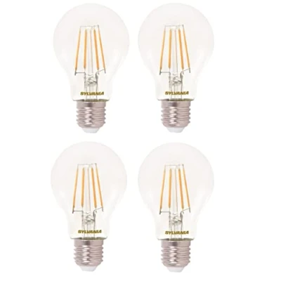 Imagen de Sylvania Bombilla LED, acabado de filamento transparente, forma GLS, tapa E27, color blanco cálido (2700 K), no regulable. Para todas las habitaciones la casa y aplicaciones comerciales.