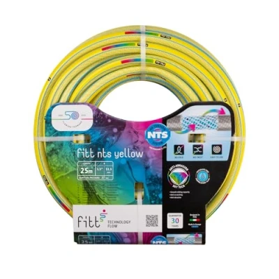 Imagen de FITT NTS Yellow 1/2&quot; (12,5mm) 25m Manguera para Riego de Jardín, Robusta Uso Intensivo