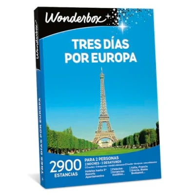 Imagen de WONDERBOX Caja Regalo Tres DÍAS por Europa Dos Noches con desayunos a Elegir Entre 2.900 hoteles para Personas.
