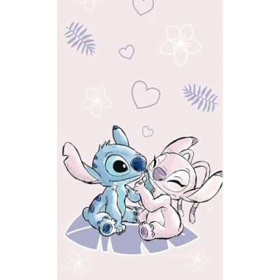 Imagen de Jerry Fabrics Disney Lilo and Stitch Beach Toalla de baño deportiva para niños, color rosa