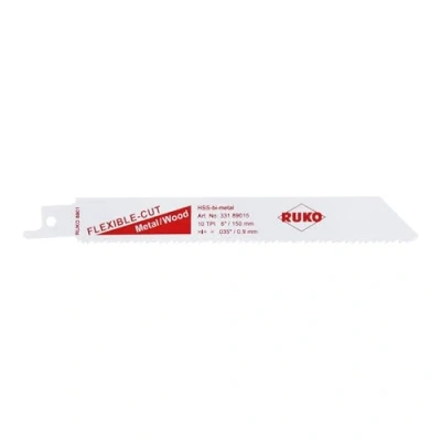 Imagen de Ruko 33189015 Pack de 5 sierras sable bimetal con vástago universal 1/2&quot;, para metal y madera, 150 mm (equivalencia Bosch S 922 HF)