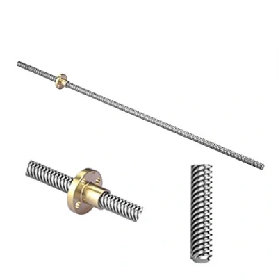 Imagen de S SIENOC 350mm 3D Impresora 8mm Rodamiento Acero T8 Tornillo de plomo trapezoidal Varilla Barra lineal + Tuerca latón (Typ 1, 1Set, 350mm)