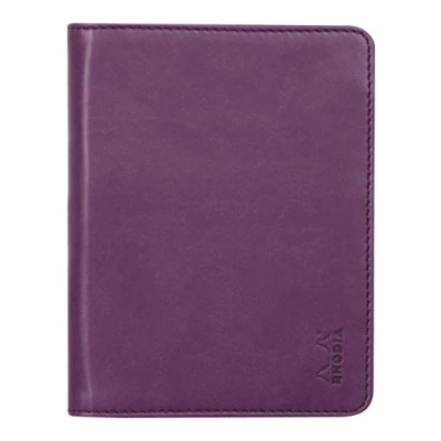 Imagen de Clairefontaine ES RHODIA 212006C Libreta portadocumentos y Rhodiarama N 12 morado para bloc de notas o cuadernos formato B7 (8,5 x cm) piel italiana Premium Colección