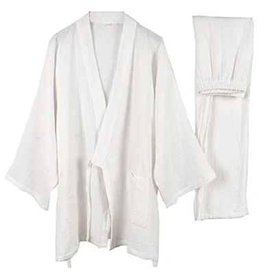 Imagen de OWLONLINE Kimono Japonés Suelto Casual Home Pijamas para Hombre Ropa de Dormir, Color62 XXL, XXL