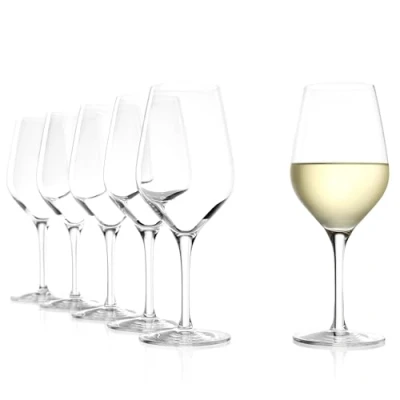 Imagen de Stölzle Lausitz Copas Universales Exquisit Set de 6, 420 ml Elegantes Cristal para Vino Blanco, Ideales también Vinos Rosados y Tintos Ligeros Resistentes a Lavavajillas Golpes