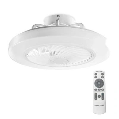 Imagen de Noaton 12050W Triton, Blanco, Ventilador de techo con luz, Mando a distancia, Atenuación LED, 3 temperaturas color ajustables, Temporizador, Flujo aire hasta 45 m3/min (Diámetro 50cm)